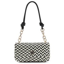 Чанта за през рамо Guess Tessi shoulder bag - White / Black (Black Multicolor) чанта,за,през,рамо,всички,чанти,guess,tessi,shoulder,bag,white,black,(black,multicolor)