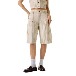 дънки,мъжки,панталони,дамски,панталони,guess,jeans,classic,pleated,shorts,beige,(gj,hickory,stripe)