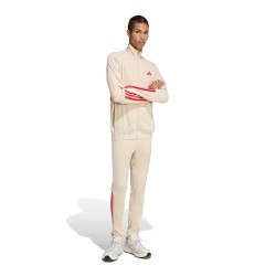 Анцуг Adidas 3 Stripes tracksuit - Beige (Crystal Linen / Pure Ruby) анцуг,мъжки,анцузи,adidas,3,stripes,tracksuit,beige,(crystal,linen,pure,ruby)
