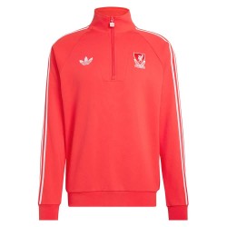 Блуза Adidas Liverpool FC Originals half zip sweatshirt - Red (Pure Ruby) блуза,мъжки,пуловери,adidas,liverpool,fc,originals,half,zip,sweatshirt,red,(pure,ruby)