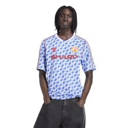 Футболна фланелка Adidas Manchester United Away 1990 short sleeve T-shirt - Blue (Multicolor) футболна,фланелка,мъжки,тениски,дамски,тениски,adidas,manchester,united,away,1990,short,sleeve,t,shirt,blue,(multicolor)