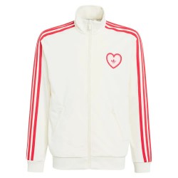 Блуза Adidas Originals Firebird Loose Heart full zip sweatshirt - White (Cream White / Better Scarlet) блуза,детски,блузи,adidas,originals,firebird,loose,heart,full,zip,sweatshirt,white,(cream,white,better,scarlet)