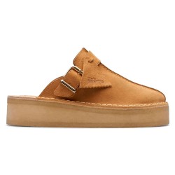 Обувки на платформа Clarks shoes Trek Wedge Mule shoes - Brown (Mid Tan) обувки,на,платформа,дамски,обувки,clarks,shoes,trek,wedge,mule,shoes,brown,(mid,tan)