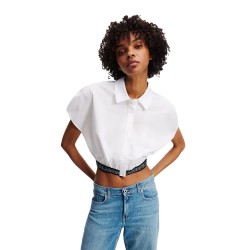 риза,с,къс,ръкав,дамски,ризи,мъжки,ризи,karl,lagerfeld,jeans,a2w11017,cropped,short,sleeve,shirt,white,(white)