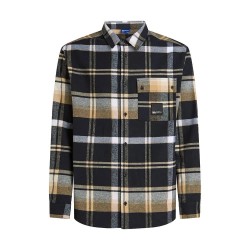 карирана,риза,дамски,ризи,мъжки,ризи,karl,lagerfeld,jeans,a4m16004,check,long,sleeve,shirt,black,(chipmunk)
