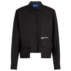 Риза с дълъг ръкав Karl lagerfeld A4W11004 Boxy long sleeve shirt - Black (Black) риза,с,дълъг,ръкав,дамски,ризи,karl,lagerfeld,a4w11004,boxy,long,sleeve,shirt,black,(black)