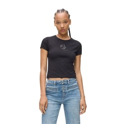 тениска,мъжки,тениски,дамски,тениски,karl,lagerfeld,a4w17018,slim,studded,short,sleeve,t,shirt,black,(black)