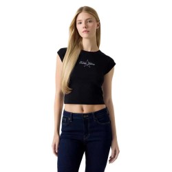 Бебешка тениска Guess jeans Star Baby short sleeve T-shirt - Black (Jet Black A996) бебешка,тениска,мъжки,тениски,дамски,тениски,guess,jeans,star,baby,short,sleeve,t,shirt,black,(jet,black,a996)