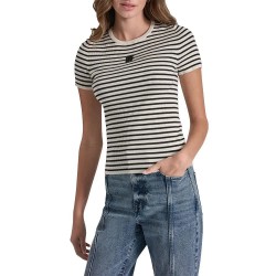 тениска,мъжки,тениски,дамски,тениски,dkny,dj6r0150,short,sleeve,t,shirt,white,(eggnog,black)