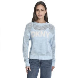блуза,дамски,пуловери,дамски,плетени,дрехи,dkny,dj6r0996,sweater,blue,(moonstone,ivory)