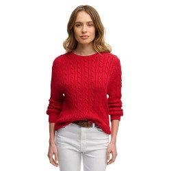блуза,дамски,пуловери,дамски,плетени,дрехи,superdry,slouchy,cable,sweater,red,(varsity,red)
