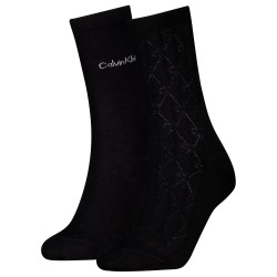 Чорапи Calvin klein 701237676 socks 2 pairs - Black (Black) чорапи,дамски,чорапи,calvin,klein,701237676,socks,2,pairs,black,(black)