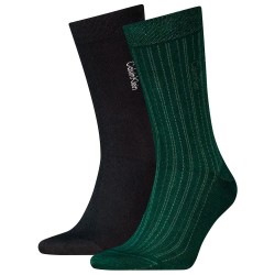 Чорапи Calvin klein 701237870 socks 2 pairs - Green / Black (Forest Green) чорапи,мъжки,чорапи,calvin,klein,701237870,socks,2,pairs,green,black,(forest,green)