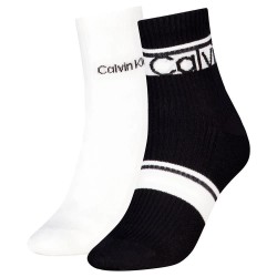 Чорапи Calvin klein 701238806 short socks 2 pairs - White / Black (Black) чорапи,мъжки,чорапи,дамски,чорапи,calvin,klein,701238806,short,socks,2,pairs,white,black,(black)
