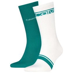чорапи,мъжки,чорапи,calvin,klein,701238808,crew,socks,2,pairs,green,white,(jade,green)