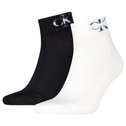 чорапи,мъжки,чорапи,calvin,klein,jeans,701228805,quarter,short,socks,2,pairs,white,black,(white,black)
