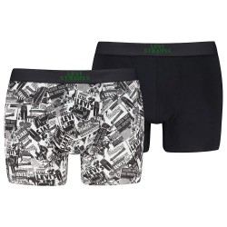 Боксерки Levi´s ® 701238541 boxers 2 units - Black / Grey (Black / Green) боксерки,мъжко,бельо,levi´s,®,701238541,boxers,2,units,black,grey,(black,green)