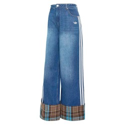 Дънки Adidas Originals Vintage Wide Leg jeans - Blue (Indigo Denim / Multicolor) дънки,мъжки,панталони,дамски,панталони,adidas,originals,vintage,wide,leg,jeans,blue,(indigo,denim,multicolor)