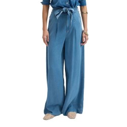 Дънки Lee 112377716 Pleated Wide Leg jeans - Blue (Ice Storm) дънки,мъжки,панталони,дамски,панталони,lee,112377716,pleated,wide,leg,jeans,blue,(ice,storm)