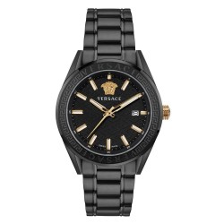 Часовник Versace V-Code watch - Silver (Black / Black / Sapphire) часовник,часовници,versace,v,code,watch,silver,(black,black,sapphire)