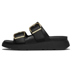 Сандали Fitflop Gen FF Buckle Tumbled Leather sandals - Black (Black) сандали,дамски,сандали,и,чехли,fitflop,gen,ff,buckle,tumbled,leather,sandals,black,(black)