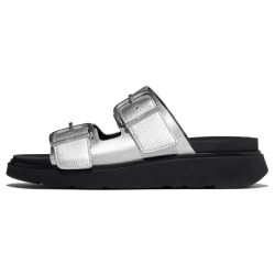 Сандали Fitflop Gen FF Buckle Tumbled Leather sandals - Silver (Silver) сандали,дамски,сандали,и,чехли,fitflop,gen,ff,buckle,tumbled,leather,sandals,silver,(silver)