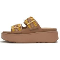 Сандали Fitflop Gen FF Max Buckle Stripe Webbing sandals - Brown (Turmeric/Classic Tan Mix) сандали,дамски,сандали,и,чехли,fitflop,gen,ff,max,buckle,stripe,webbing,sandals,brown,(turmeric,classic,tan,mix)