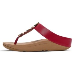 Сандали Fitflop Halo Bead Circle Metallic Toe Post sandals - Red (Burnt Berry) сандали,дамски,сандали,и,чехли,fitflop,halo,bead,circle,metallic,toe,post,sandals,red,(burnt,berry)