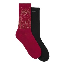 Чорапи BOSS 10278186 socks 2 pairs - Red / Black (Open Miscellaneous) чорапи,мъжки,чорапи,boss,10278186,socks,2,pairs,red,black,(open,miscellaneous)