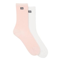 Чорапи HUGO Microlove 10276165 socks 2 pairs - White / Pink (Light Pastel Pink) чорапи,мъжки,чорапи,дамски,чорапи,hugo,microlove,10276165,socks,2,pairs,white,pink,(light,pastel,pink)
