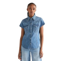 риза,с,дълъг,ръкав,дамски,ризи,мъжки,ризи,wrangler,stylized,western,long,sleeve,shirt,blue,(hazy,horizon)