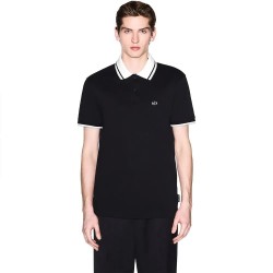 Armani exchange XM002350_AF10366 short sleeve polo - Black (Black) дамски,блузи,с,яка,мъжки,блузи,с,яка,armani,exchange,xm002350,af10366,short,sleeve,polo,black,(black)