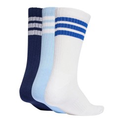 чорапи,мъжки,чорапи,дамски,чорапи,adidas,3,stripes,cushioned,sportswear,crew,socks,3,units,multicolor,(dark,blue,white,glow,blue)