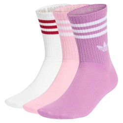 Чорапи Adidas Originals 3 Stripes crew socks 3 units - Multicolor (Preloved Purple / Bliss Pink / White) чорапи,мъжки,чорапи,дамски,чорапи,adidas,originals,3,stripes,crew,socks,3,units,multicolor,(preloved,purple,bliss,pink,white)