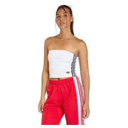 Adidas Originals 3 Stripes Tube Top - White (White / Black) дамски,топове,adidas,originals,3,stripes,tube,top,white,(white,black)