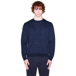 Суичър Armani exchange XM002441_AF22252 hoodie - Blue (Deep Navy Allover Print Logo) суичър,мъжки,пуловери,armani,exchange,xm002441,af22252,hoodie,blue,(deep,navy,allover,print,logo)