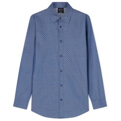 Armani exchange XM002739_AF24681 shirt - Blue (Letters Slope) дамски,ризи,мъжки,ризи,armani,exchange,xm002739,af24681,shirt,blue,(letters,slope)