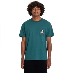 Тениска Volcom Parted Out Pocket short sleeve T-shirt - Green / Blue (Rifle Green) тениска,мъжки,тениски,дамски,тениски,volcom,parted,out,pocket,short,sleeve,t,shirt,green,blue,(rifle,green)