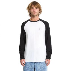 Тениска Volcom Pen long sleeve T-shirt - White (Black) тениска,мъжки,тениски,дамски,тениски,volcom,pen,long,sleeve,t,shirt,white,(black)
