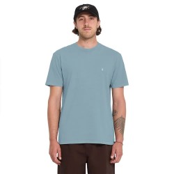 Тениска Volcom Solid Stone short sleeve T-shirt - Blue (Tradewinds) тениска,мъжки,тениски,дамски,тениски,volcom,solid,stone,short,sleeve,t,shirt,blue,(tradewinds)