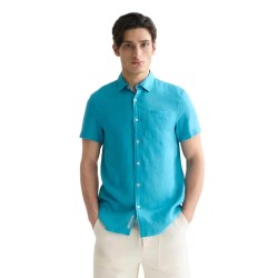 риза,с,къс,ръкав,дамски,ризи,мъжки,ризи,scotch,&,soda,184341,linen,regular,fit,short,sleeve,shirt,blue,(tahitian,teal)