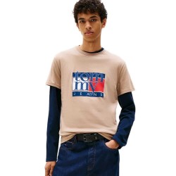 тениска,мъжки,тениски,дамски,тениски,tommy,jeans,dm0dm21977,short,sleeve,t,shirt,beige,(coastal,taupe)