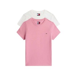 тениска,мъжки,тениски,дамски,тениски,tommy,jeans,dw0dw21366,short,sleeve,t,shirt,2,units,beige,pink,(ecru,mystic,pink)