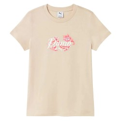 Тениска Puma Floral Graphic Cat short sleeve T-shirt - Beige (Alpine Snow) тениска,мъжки,тениски,дамски,тениски,puma,floral,graphic,cat,short,sleeve,t,shirt,beige,(alpine,snow)