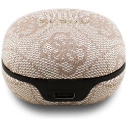 слушалки,слушалки,guess,4g,classic,metal,logo,wireless,earphones,beige,(pink)