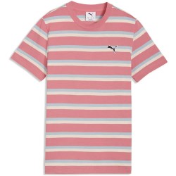 Тениска Puma Ess Elevated Striped short sleeve T-shirt - Pink (Wild Pink) тениска,мъжки,тениски,дамски,тениски,puma,ess,elevated,striped,short,sleeve,t,shirt,pink,(wild,pink)