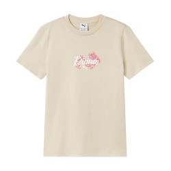 тениска,мъжки,тениски,дамски,тениски,puma,floral,graphic,cat,short,sleeve,t,shirt,beige,(alpine,snow)