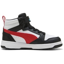 маратонки,мъжки,маратонки,дамски,маратонки,puma,rebound,v6,mid,ac+,trainers,white,(puma,white,candy,apple,puma,black)