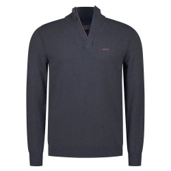 блуза,мъжки,пуловери,дамски,пуловери,nza,new,zealand,26an421,half,zip,sweater,grey,(lake,navy,melange)