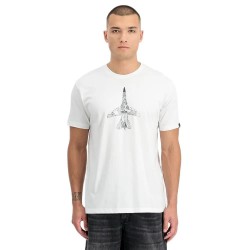 Тениска Alpha industries Air Force Sketch short sleeve T-shirt - White (White) тениска,мъжки,тениски,дамски,тениски,alpha,industries,air,force,sketch,short,sleeve,t,shirt,white,(white)